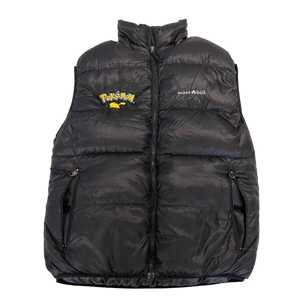 Pokemon Center x Montbell Goose Down Puffer Vest Black Wmns Sz L No Tag